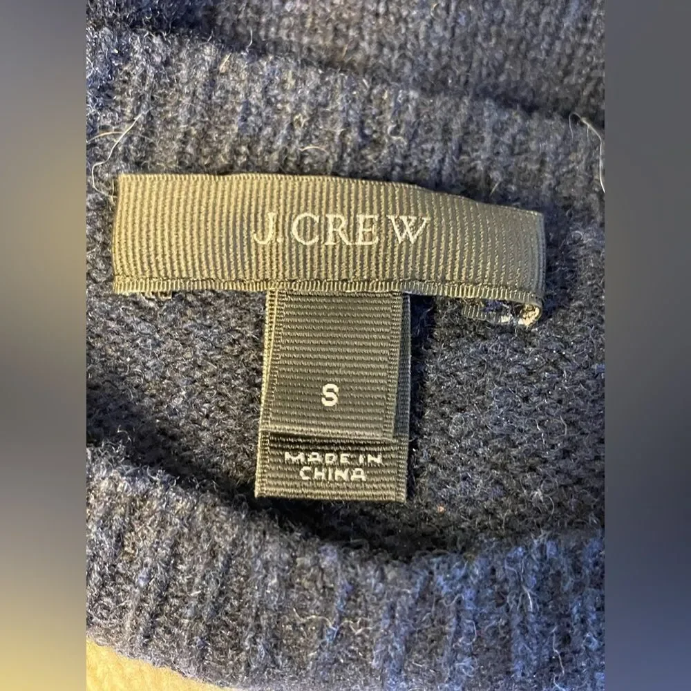 J.Crew Jeweled Fair Isle Stripe Wool Sweater S